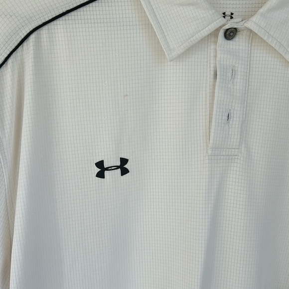 🌿 Under Armour Men’s Polo Short-Sleeved Shirt White- L🌿 - Picture 3 of 4